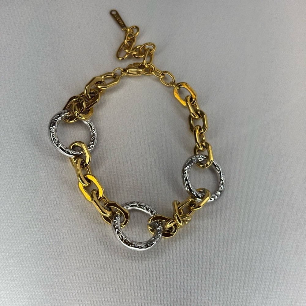Mixed Metals, Two Tone Gold and Silver Link Bracelet